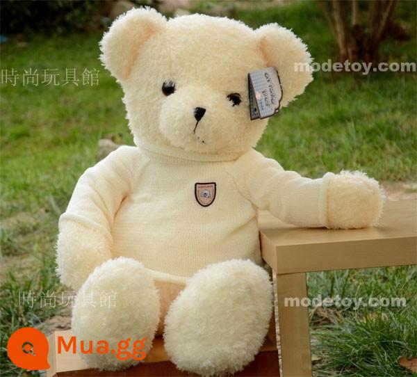 Sang trọng Teddy Bear Doll Ragdoll Doll Hug Bear Large - Áo len trắng gấu trắng