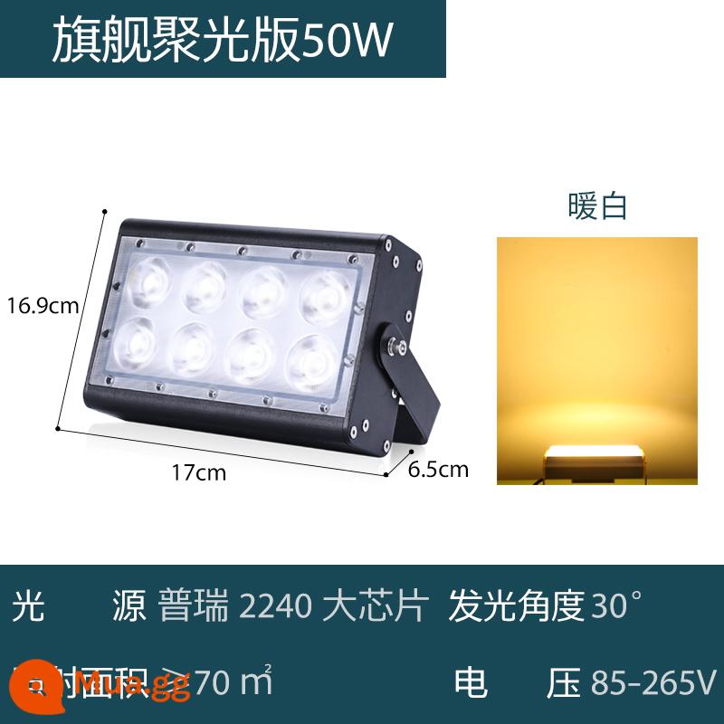 đèn led chiếu sáng công trường siêu sáng chống thấm nước ngoài trời đèn trang trí ngoài trời dự án đèn chiếu đèn chiếu công suất cao - Phiên bản tiêu điểm hàng đầu 50W ánh sáng trắng ấm