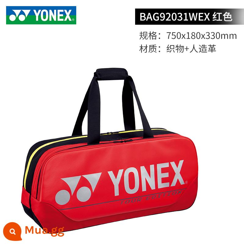 Túi đựng vợt cầu lông yonex Túi đựng vợt cầu lông Yonex 6 túi ba lô Lindane túi vuông hình chữ nhật cỡ lớn xách tay tiện lợi dễ dàng - Túi xách tay hình chữ nhật đeo vai 6 múi màu đỏ 92031WEX