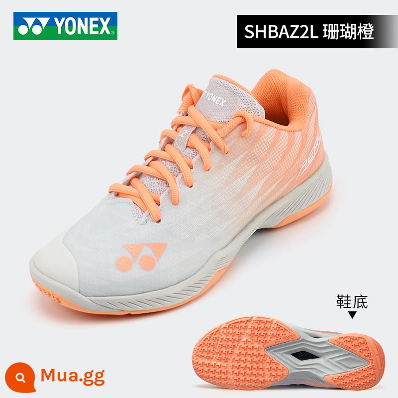 2022 mới Giày cầu lông YONEX Yonex giày nam và nữ siêu nhẹ thế hệ thứ 5 giày thi đấu yy chuyên nghiệp giày thể thao - Màu cam san hô SHBAZ2LEX (giày cầu lông chuyên nghiệp thế hệ thứ 5 nhẹ hơn mới) còn hàng