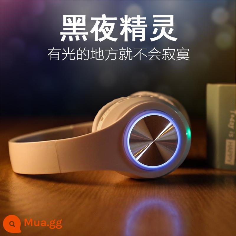 Thời lượng pin dài phát sáng tai nghe bluetooth không dây gắn trên đầu máy tính di động tai nghe đa năng loa siêu trầm trò chơi âm nhạc - FF màu trắng dạ quang đầy màu sắc [thời lượng pin 12 giờ]