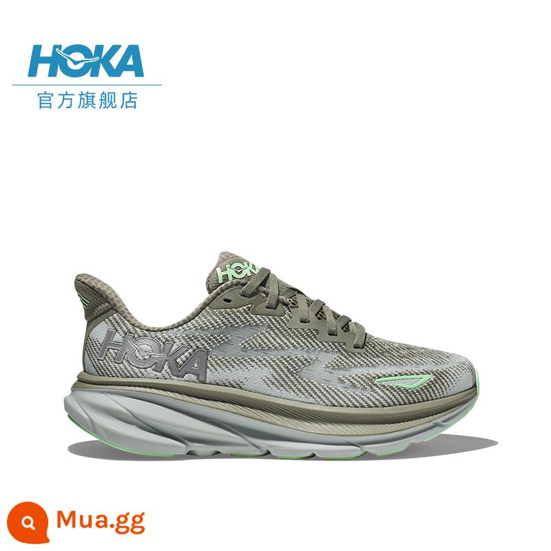 Giày chạy bộ nam HOKA ONE ONE Clifton 9 Clifton 9 C9 đệm, đàn hồi, nhẹ và thoáng khí - Xanh ô liu đậm/xám thủy ngân