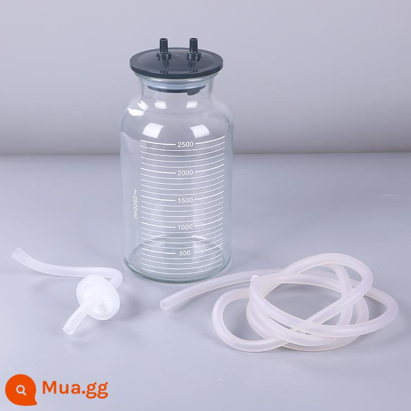 Yuyue 7A-23D/23B điện áp suất âm hút phụ kiện bảo quản chai thủy tinh 2500ml vòng kín nắp chai - Chai + nắp + ống 2 mét + lọc + 2 ống ngắn nhỏ