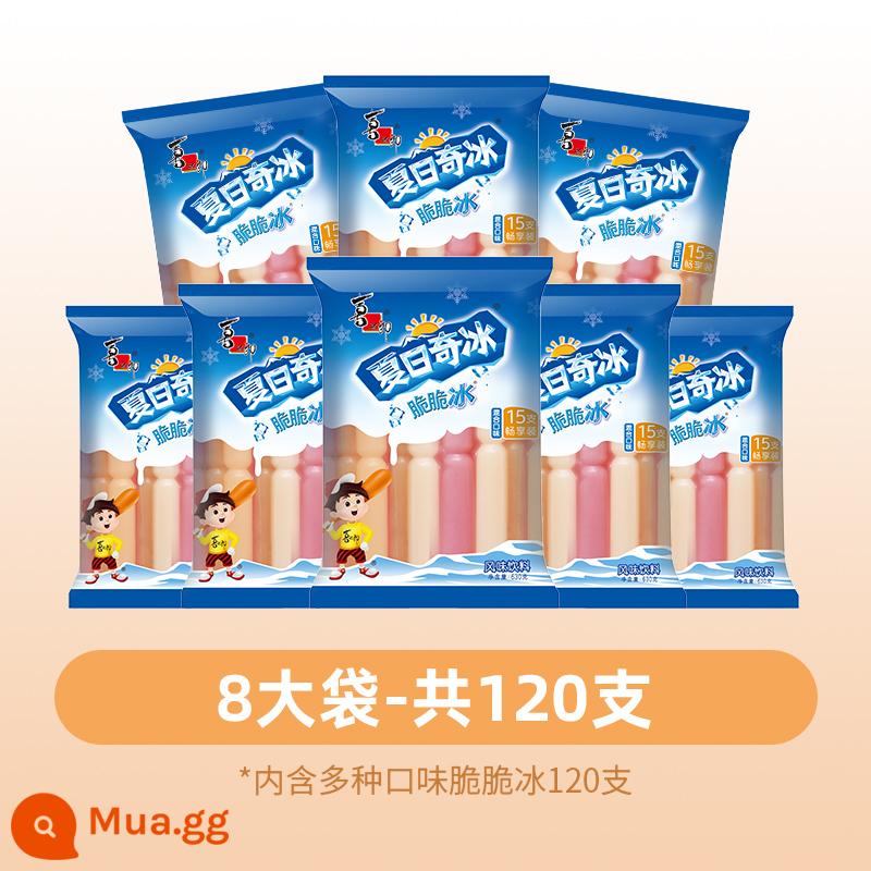 Xizhilang Xia Riqi popsicle popsicle mút đá hương vị trái cây giòn giòn nghiền nát đông lạnh uống lạnh làm mát đồ ăn nhẹ nhỏ bán buôn - [Tổng cộng 120 miếng] 630g Đá giòn*8 túi