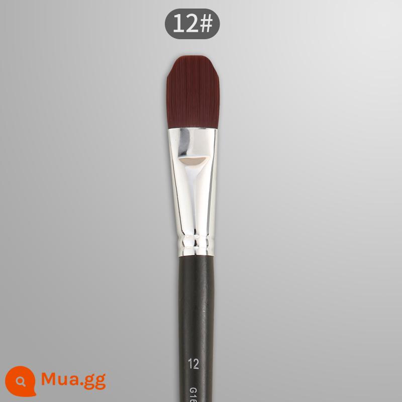 Marley nylon gouache brush wine red vịt lưỡi bàn chải sơn dầu acrylic bột màu màu nước bút màu sinh viên nghệ thuật đặc biệt que dài nylon hàng bút G1630 vật liệu vẽ cọ - Bàn chải nylon lưỡi vịt 12#