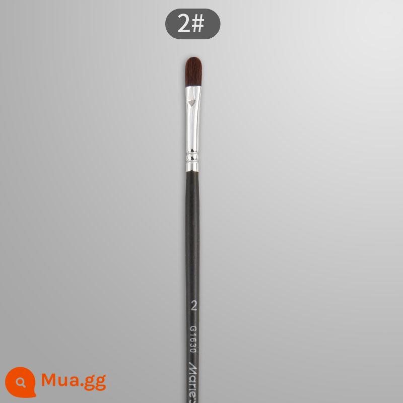 Marley nylon gouache brush wine red vịt lưỡi bàn chải sơn dầu acrylic bột màu màu nước bút màu sinh viên nghệ thuật đặc biệt que dài nylon hàng bút G1630 vật liệu vẽ cọ - Bàn chải nylon lưỡi vịt 2#