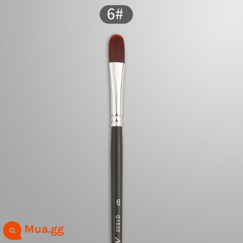 Marley nylon gouache brush wine red vịt lưỡi bàn chải sơn dầu acrylic bột màu màu nước bút màu sinh viên nghệ thuật đặc biệt que dài nylon hàng bút G1630 vật liệu vẽ cọ - Bàn chải nylon lưỡi vịt 6#