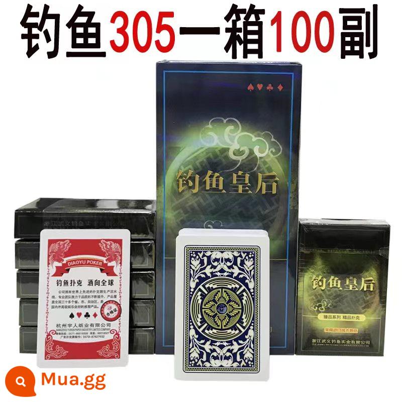 Full box 100 cặp bài chính hãng fishing queen 8068 thế hệ thứ 2 mới dành cho người lớn địa chủ dày bộ bài sáng tạo - Câu cá 305 100 đôi/hộp