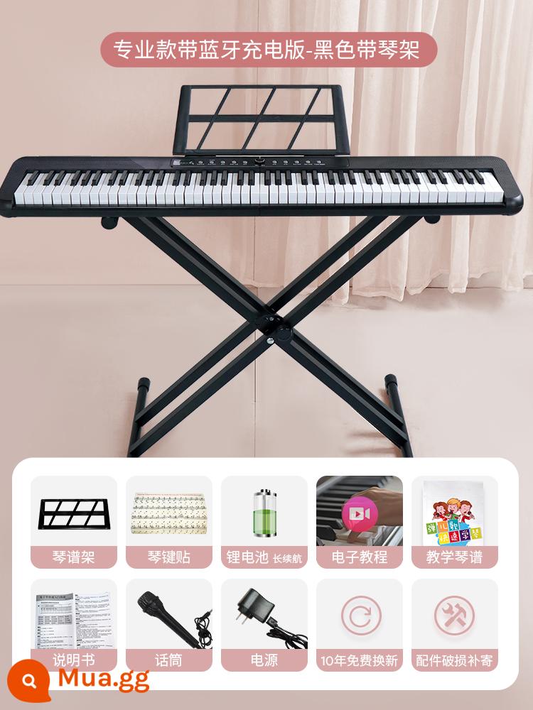 Mimi Rabbit Piano Piano Điện Tử Cho Trẻ Em Người Mới Bắt Đầu Có Thể Chơi Tại Nhà 6-9 Tuổi Đồ Chơi Bé Gái Quà Tặng Năm Mới 3 - Thích hợp cho người mới bắt đầu + thi chứng chỉ + giáo viên mẫu giáo [88 phím + giá đỡ đàn piano] phiên bản Bluetooth kép + giảng dạy APP - màu đen