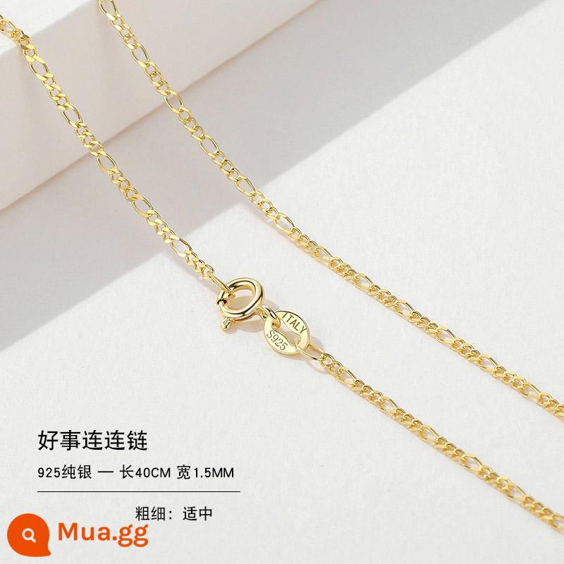 Vòng cổ bạc 999 nữ vàng 18k không có mặt dây chuyền bạc mới dây chuyền mạ vàng treo dây trơn dây chuyền vàng 925 dây chuyền vàng màu - Những điều tốt đẹp xảy ra 40CM-925