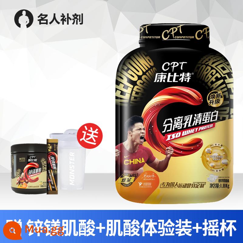 Người nổi tiếng Bổ sung Compit Tách bột Whey Protein Blazing Gold CPT Sports Protein Powder Pure Fitness Bột xây dựng cơ bắp - Miễn phí kẽm magie creatine 100g + gói dùng thử creatine 1 túi + cốc lắc