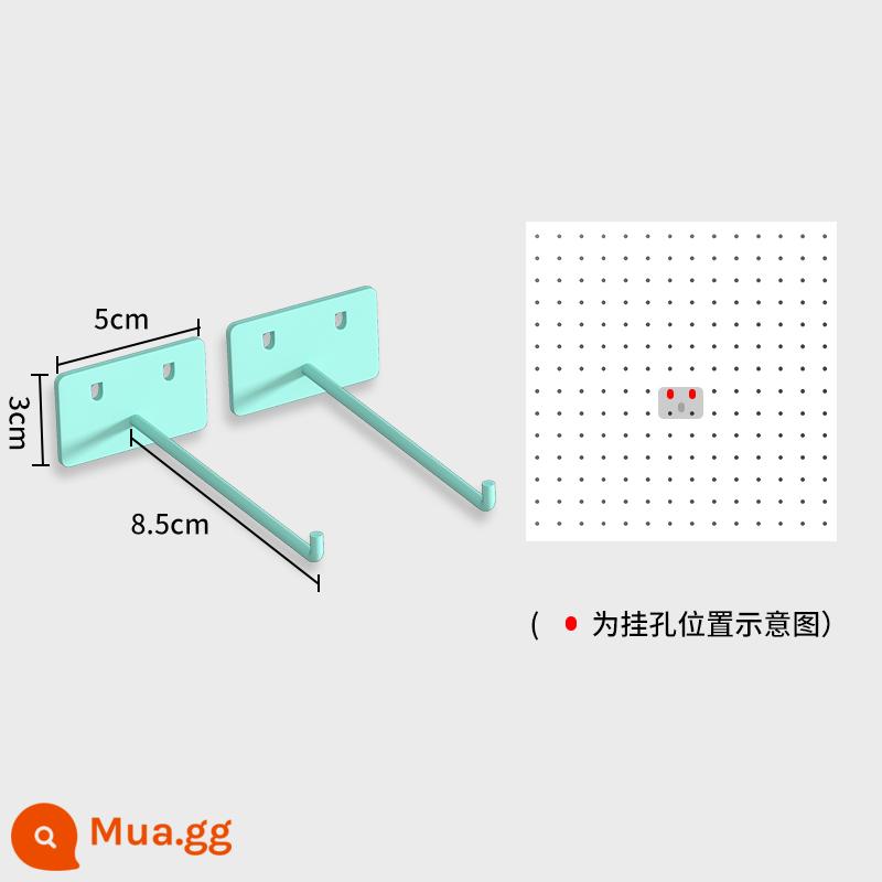 Bảng đục lỗ để bàn nhà bàn học để bàn ký túc xá dọc lưu trữ phân vùng kệ bàn phụ kiện không đục lỗ - Tiffany Blue [Móc lưu trữ mũi dài 2 gói]