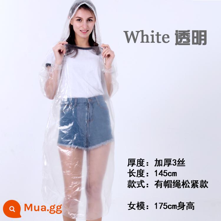 Dày dùng một lần áo mưa cho phụ nữ trưởng thành đi bộ đường dài poncho di động trong suốt áo đi bè nam 2 ngoài trời đa năng - Áo thun dày và co rút, kiểu áo thun trong suốt 68g