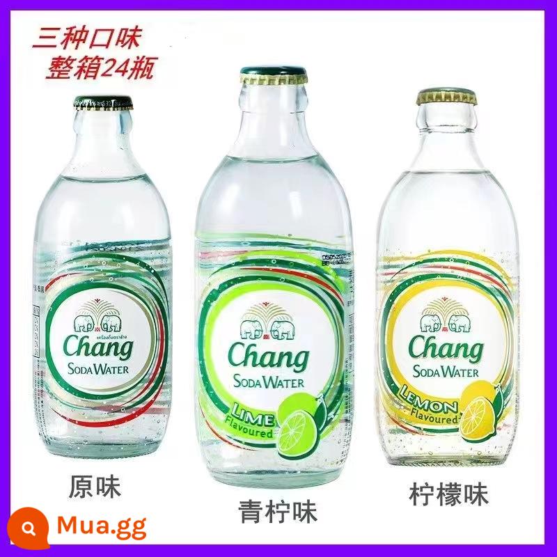 Nước soda Chang Taixiang 325ml nguyên hộp Tai Voi Thái nhập khẩu nước có ga kiềm không đường nước uống - [24 chai 3 vị] 12 chai vị nguyên chất + 6 chai chanh + 6 chai chanh