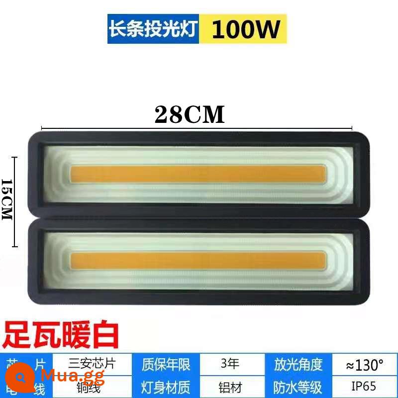 Đèn pha dải LED 50W ngoài trời chống thấm nước và chống cháy nổ đầu cửa biển quảng cáo 100W đèn tìm kiếm siêu sáng - 100W nâng cấp màu trắng ấm