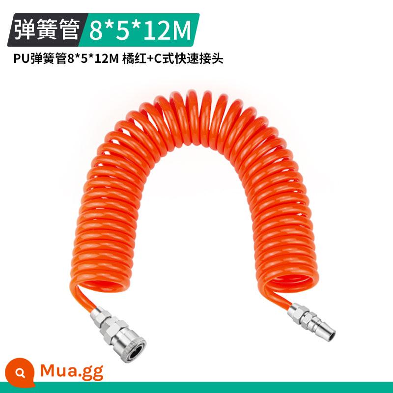 Khí Nén Cao Cấp Elico Súng Thổi Bụi Dụng Cụ Thổi Bụi Động Cơ Kéo Dài Thổi Áp Suất Không Khí Súng Bơm Không Khí Thổi Bồ hóng - Ống lò xo PU 8*5 12m cam (mua 5 tặng 1)