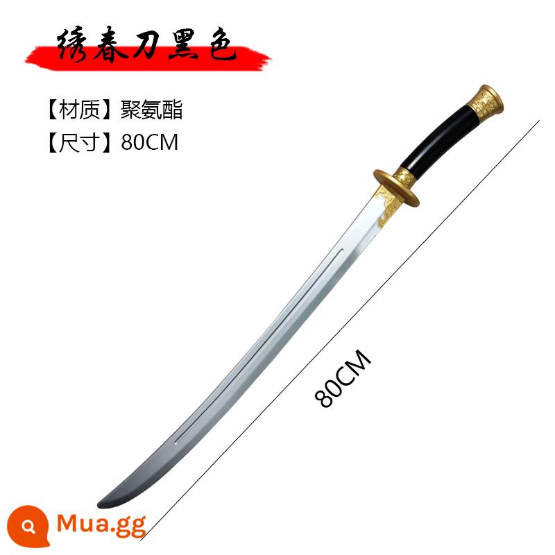 Zhao Yun cây khổ sâm sáng bạc súng Tam Quốc vũ khí quá khổ 1,2 mét cao su mềm vũ khí thanh kiếm súng dài mô hình đồ chơi trẻ em - Dao Xiuchun dao đơn màu đen 80cm