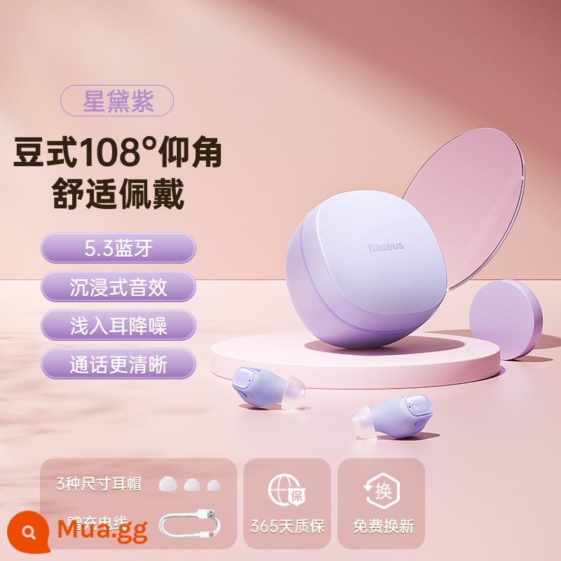 Tai nghe nhét tai không dây Baseus Bluetooth wm01 thích hợp cho Xiaomi OPPO giảm tiếng ồn cho nữ chất lượng cao mẫu mới 2023 - Mẫu cổ điển không có APP [Xingdai Purple] Thoải mái khi đeo * Chất lượng âm thanh HD * Sạc nhanh