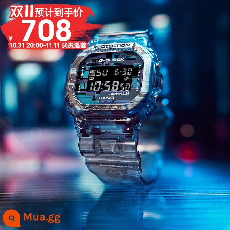 Đồng hồ CASIO nam gshock dimensions era thể thao mặt vuông trong suốt chống thấm nước xu hướng thạch anh DW5600NN - 1.DW-5600NN-1 [Công nghệ in laser dòng kỷ nguyên chiều]