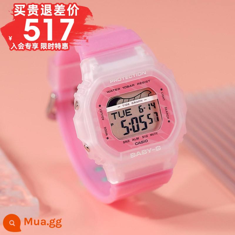 Đồng hồ CASIO nữ babyg chính hãng thời trang đích thực hình vuông học sinh thể thao đồng hồ điện tử BLX-565 - 4.BLX-565S-4 [màu kẹo, chức năng thủy triều]