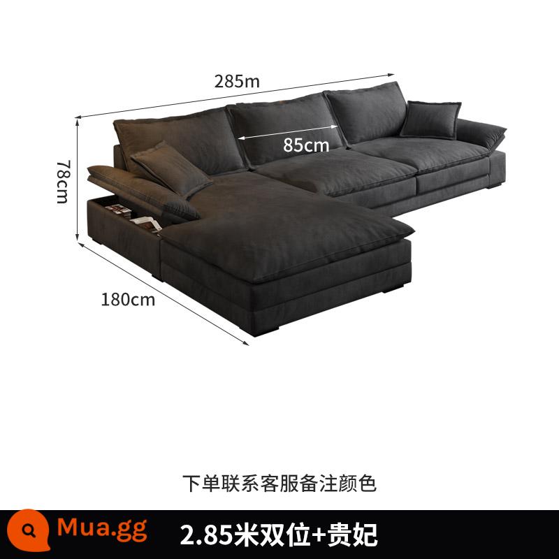 Hiện đại tối giản sofa phòng khách công nghệ vải căn hộ nhỏ Bắc Âu Ý tối giản vải ánh sáng cao su sang trọng xuống ghế sofa - 2,85 mét đôi + đắt tiền