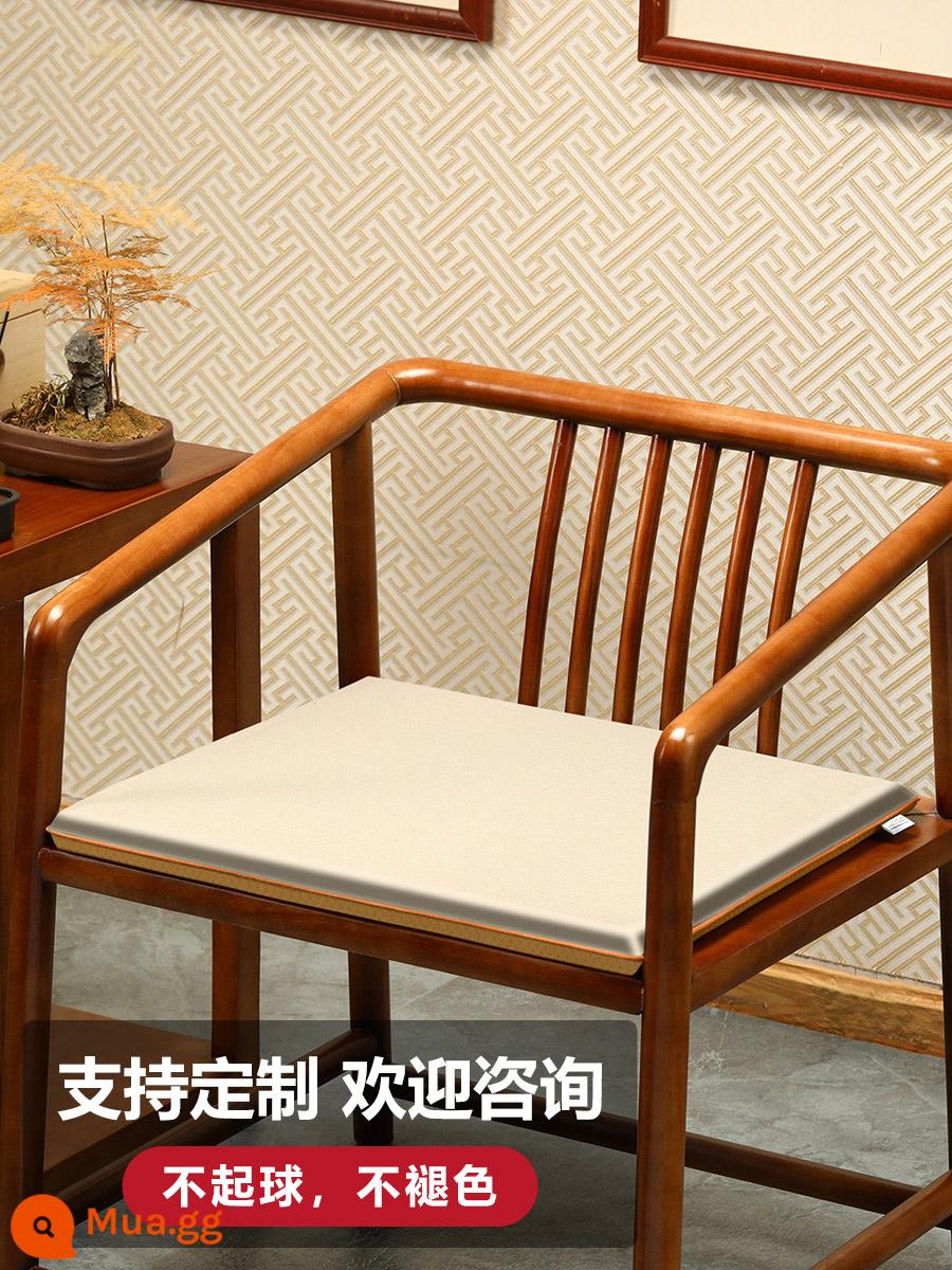 Đệm ghế Trung Quốc đệm cao su đệm ghế gỗ gụ đệm sofa gỗ nguyên khối bàn trà ghế hình tròn Ghế Taishi đệm ghế tùy chỉnh - Bông, vải lanh và vải lanh màu trơn