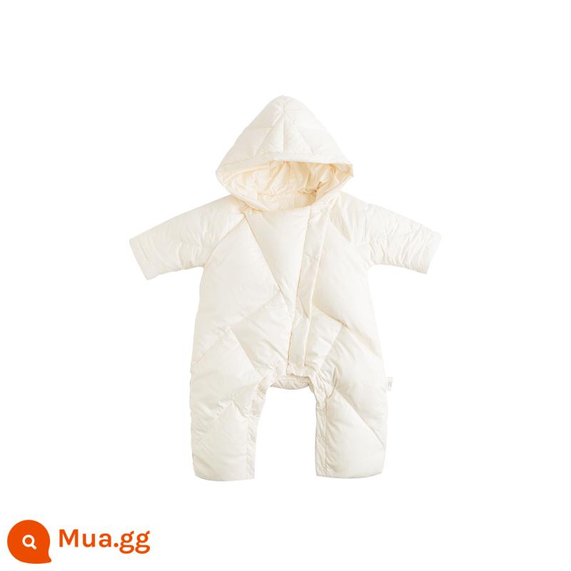 WhiteWheat cho bé xuống jumpsuit quần áo mùa đông nam và nữ cho bé 3 chống 90 vịt trắng xuống có mũ trùm đầu quần áo ngoài trời - 80cm