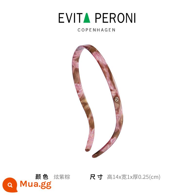 Đan Mạch Evita Peroni/Evita Kính Kính Mát Băng Đô Quấn Tóc Nữ Kẹp Tóc Băng Đô Quấn Tóc Ép Tóc Cao Cấp Mũ Đợi Đầu Đa Năng - Phiên bản mới màu nâu tím rực rỡ