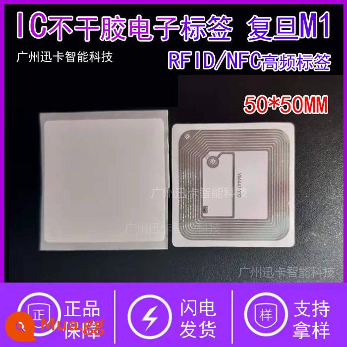 Nhãn điện tử tự dính RFID Nhãn NFC Nhãn điện tử ISO14443A M1 S50 tròn 25MM - 50*50mm