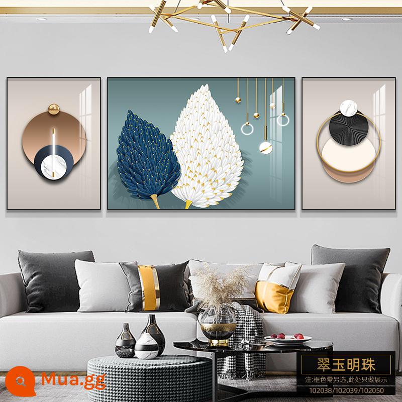 Tranh trang trí phòng khách ánh sáng sang trọng hiện đại tối giản treo tranh sofa nền tranh treo tường bầu không khí phong cách Trung Quốc mới bộ ba chân Bắc Âu - Ngọc Trai-J Phong Cách