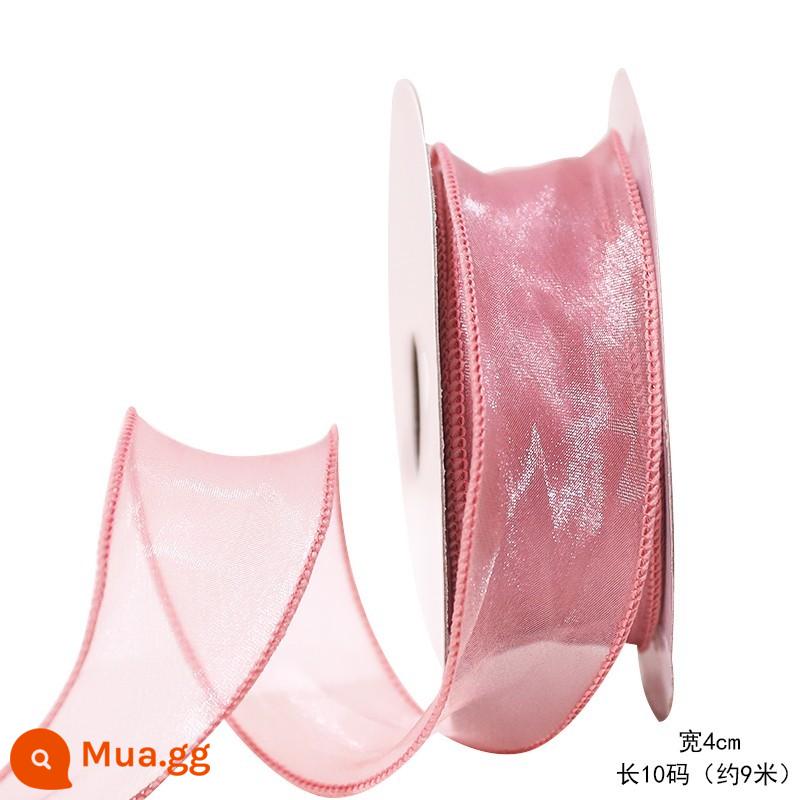 38 Ngày Phụ Nữ Tulip Mô Phỏng Hoa Hoa Hồng Trang Trí Bánh Cắm Ruy Băng Lưới Xung Quanh Lễ Hội Nữ Thần Ngày 8 Tháng 3 - Tôm xanh nhạt màu hồng dài 4cm dài 10 thước