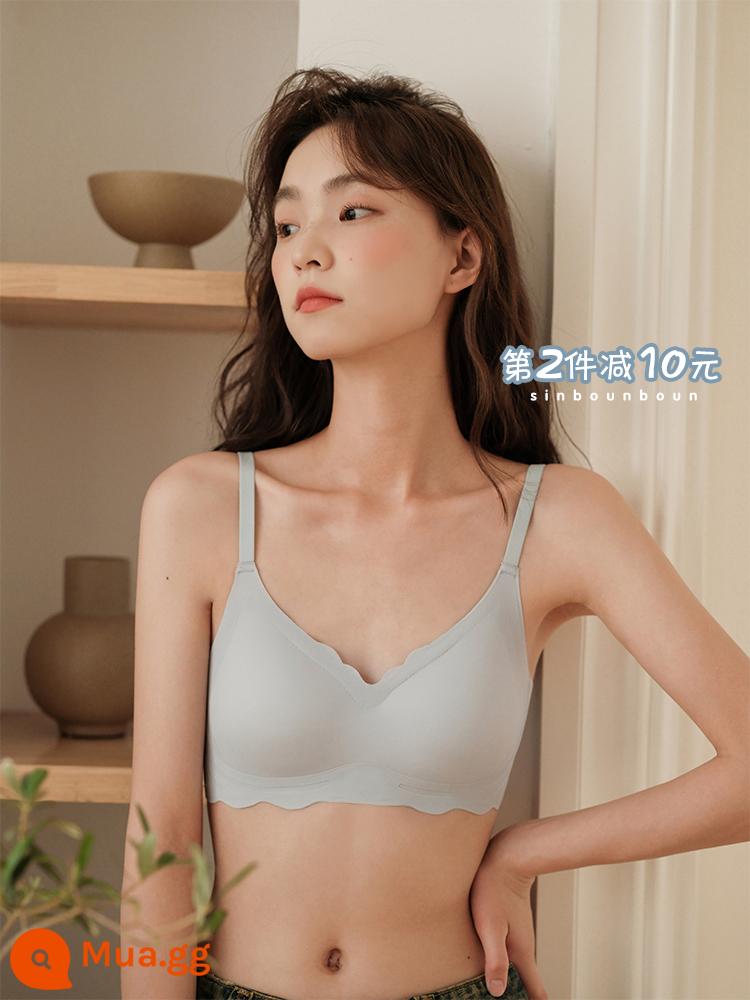 Xinbangbang Áo Ngực Mùa Hè Nude Liền Mạch Jelly Gel Quần Lót Thoải Mái Chống Chảy Xệ Push-Up Ngực Nhỏ Tập Hợp Áo Ngực Nữ - Màu xanh (phiên bản mới) Giảm 10 nhân dân tệ cho sản phẩm thứ hai