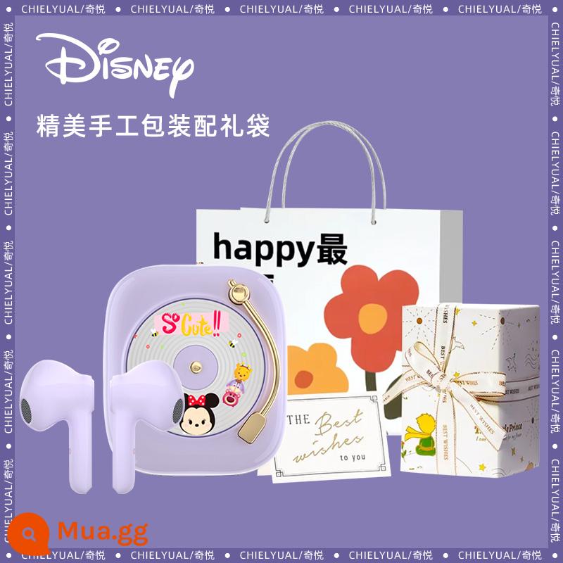 Tai nghe bluetooth không dây đồng thương hiệu Disney 2022 mới 2021 chất lượng âm thanh audiophile siêu tốt giảm tiếng ồn chất lượng cao phù hợp Sony Sony Huawei Apple top 10 thương hiệu chạy bộ thể thao nữ - Tím❤thiệp chúc mừng❤bao bì tinh tế kèm theo túi quà