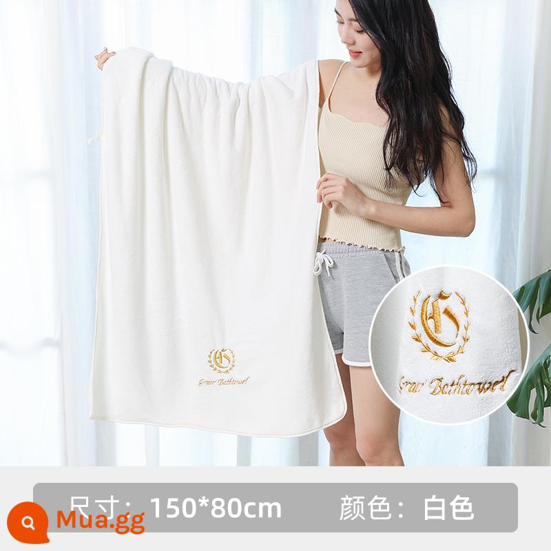 Khăn tắm Jieliya Nhà nữ Mùa đông người lớn hơn cotton cotton hấp thụ nước 2022 Mô hình cặp đôi mới Một cặp khăn bọc khăn - Màu trắng cổ điển [Tiêu chuẩn loại A | Dày 420g]