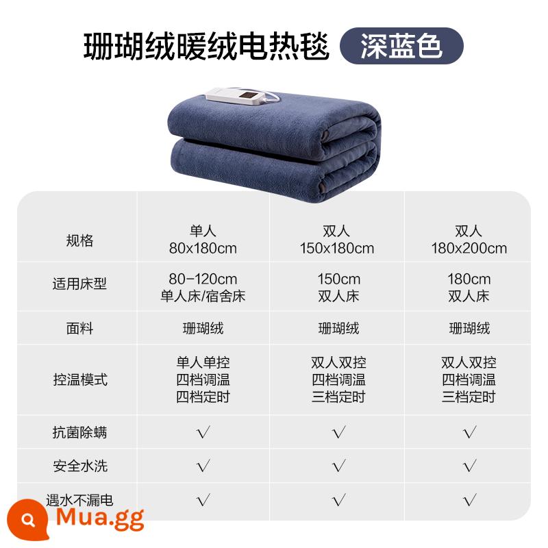 Netease được lựa chọn nghiêm ngặt trong chăn nóng đơn -nhân viên rửa người điều chỉnh nhiệt độ thông minh Ký túc xá Ký túc xá An toàn Nệm điện - [Mẫu 23 Pro] Màu xanh navy, có thể giặt được, chống rò rỉ