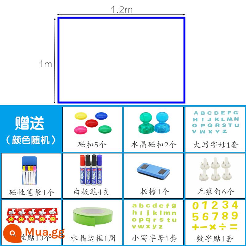 Sắt Từ Tính Keo Dán Bảng Trắng Mềm Bảng Đen Viết Bảng Dán Tường Bảng Trắng Giấy Trẻ Em Tranh Graffiti Giảng Dạy Tùy Chỉnh - Rộng 1,2 mét x dài 1 mét x dày 0,9mm Đi kèm keo + gói quà