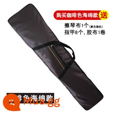 Guzheng Túi Guzheng Túi Đặc Biệt 163 Đa Năng Dày Chống Ẩm Di Động Nylon Vải Oxford Kèm Băng Quà Tặng - 165 guzheng túi cà phê màu tím sáu mặt kiểu bọt biển