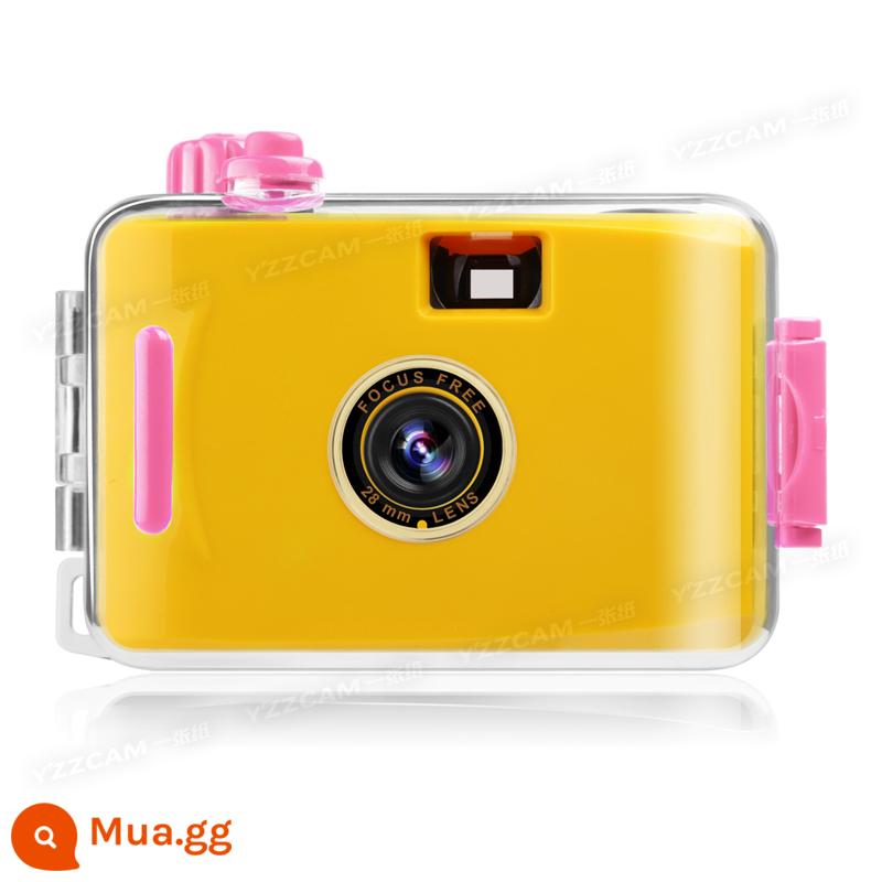 Máy ảnh phim crazy mini máy ảnh phim cổ điển không thấm nước không Polaroid ngày sinh viên quà tặng ins sáng tạo - Vỏ bột màu vàng