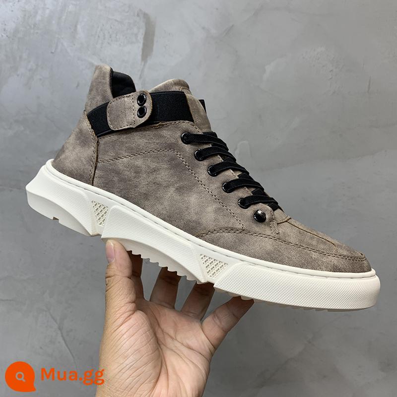 Giày Nam Mùa Thu 2022 Giày Da Mới Hợp Thời Trang Giày Sneakers Nam Giày Ống Cao Giày Lưới Màu Đỏ Phong Cách Thời Trang Nam - giày kaki