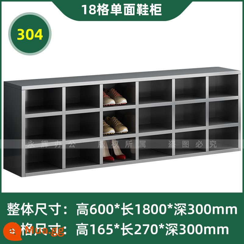 Nhà máy thanh lọc tủ giày bằng thép không gỉ tủ giày nhân viên nhiều lớp không cửa lưới phân giày đơn và hai mặt xưởng tùy chỉnh giày - (Có hàng) 304 một mặt không cửa 18 lưới