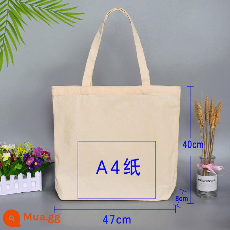 Túi canvas đặt làm theo yêu cầu đặt làm theo yêu cầu bảo vệ môi trường cotton in thông tin túi tùy chỉnh in logo túi đeo chéo tùy chỉnh - Trắng nhạt 47*40*12