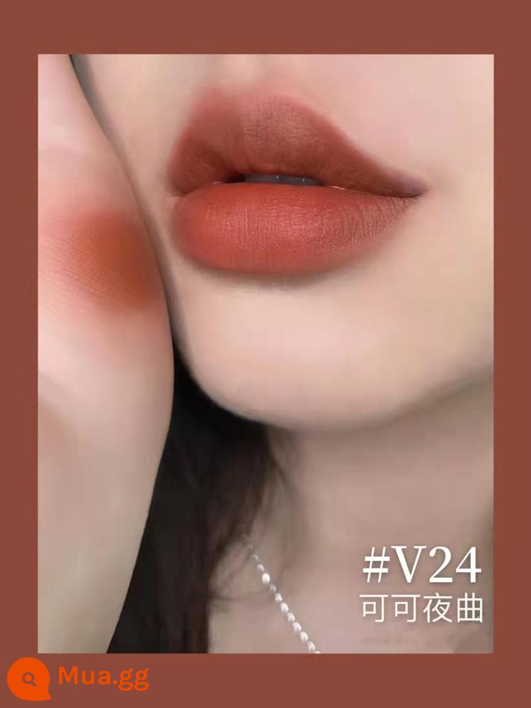 Perfect Diary Lip Glam Lip Velvet To Velvet Matte Matte 909 Thương Hiệu Lớn Chính Hãng V01 Mẫu Nữ Sinh - Velvet Lip Glaze V24# Cocoa Nocturne còn hàng