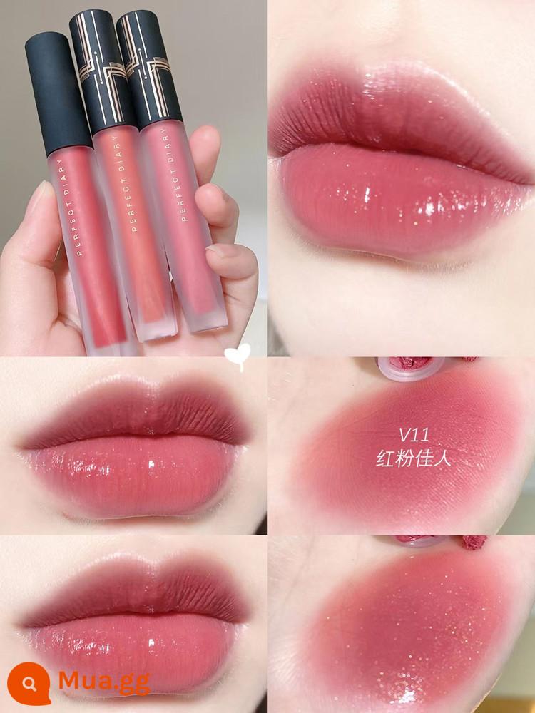 Perfect Diary Lip Glam Lip Velvet To Velvet Matte Matte 909 Thương Hiệu Lớn Chính Hãng V01 Mẫu Nữ Sinh - Velvet Lip Glaze V11#Pink Beauty có hàng