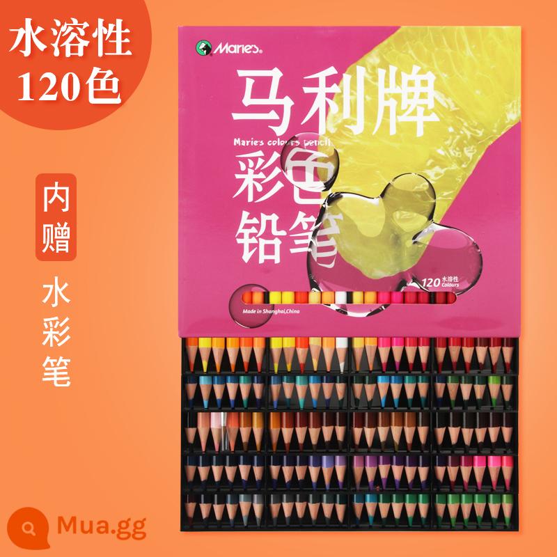 Bộ tranh chì màu dầu thương hiệu Marley 120 bút chì màu cho người mới bắt đầu 72 màu bút chì màu hòa tan trong nước học sinh tiểu học tô màu 48 màu bút lông xóa được học sinh mỹ thuật hòa tan đặc biệt - Tan trong nước-120 màu (1 bút móc miễn phí)