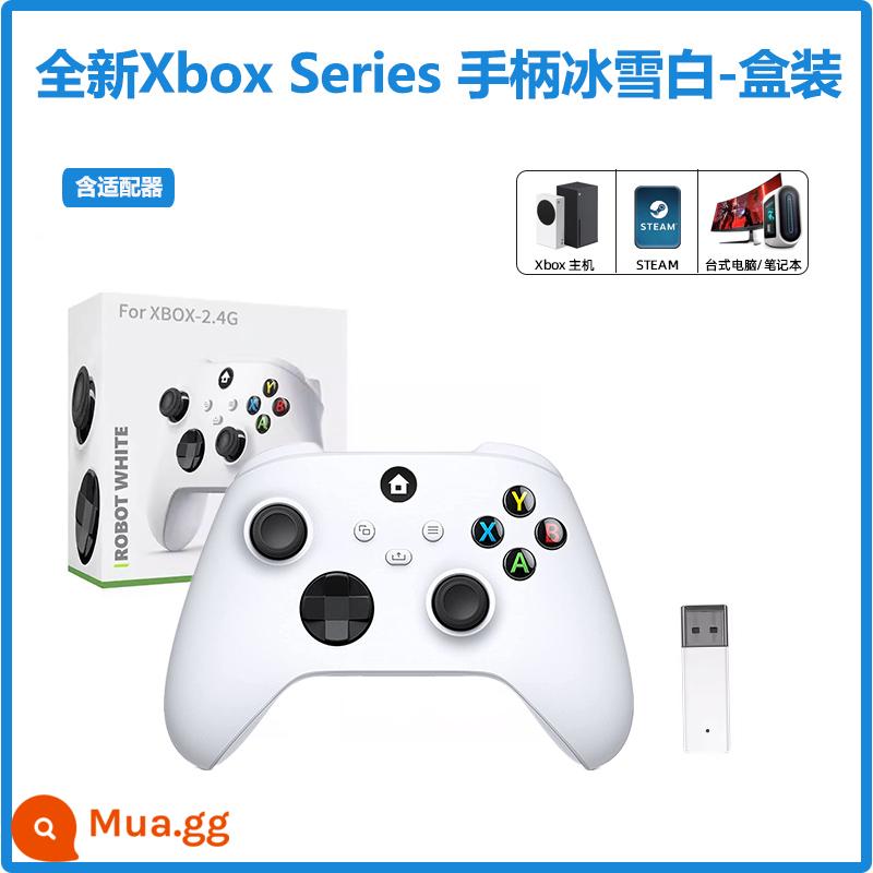 Thích hợp cho bộ điều khiển Microsoft Xbox PC máy tính Steam bộ điều khiển không dây dòng trò chơi USB một bộ điều khiển PC - Tay cầm không dây + đầu thu 2.4g (băng và tuyết trắng)