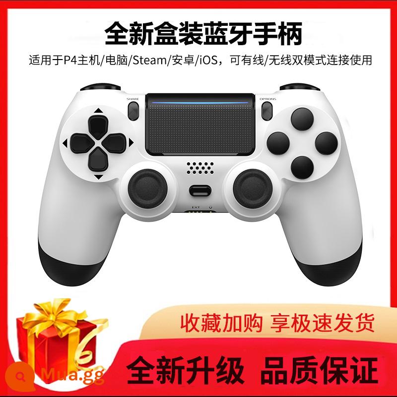 Thích hợp cho bộ điều khiển PS4 máy tính Bluetooth xbox rung không dây hơi nước Android Apple điện thoại di động máy tính bảng chuyển đổi - [Ice White] Phiên bản nâng cấp + Gói quà