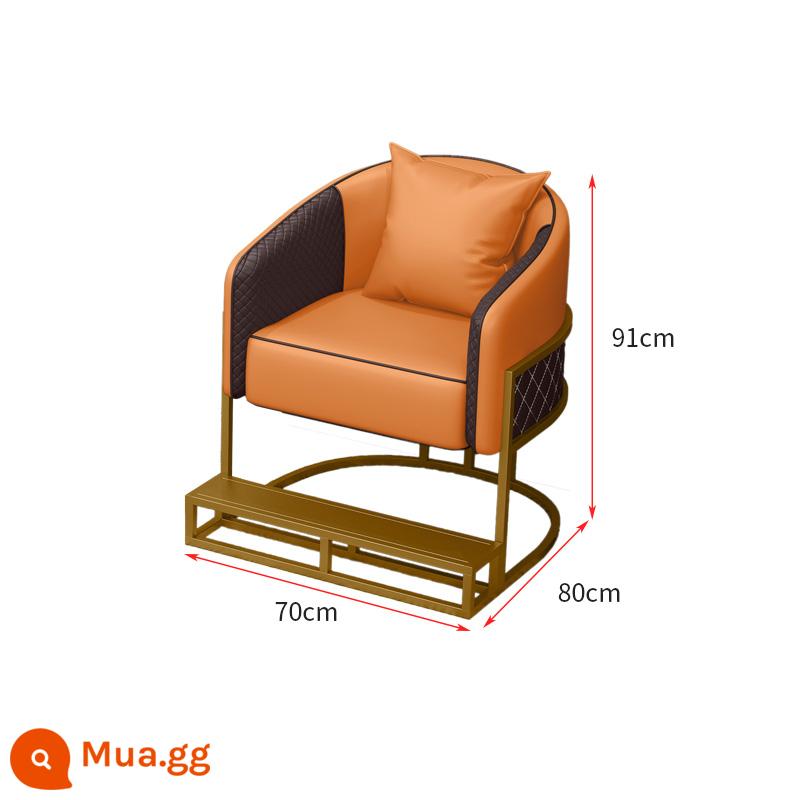 Bàn ghế bida, ghế sofa bida, ghế bida, ghế đánh bài đặc biệt tại sảnh bida, ghế xem bóng, ghế bida giải trí, phong cách mới - Sofa đơn màu cam có chỗ để chân