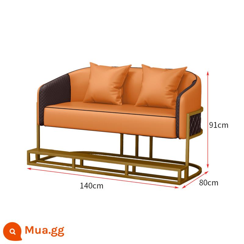 Bàn ghế bida, ghế sofa bida, ghế bida, ghế đánh bài đặc biệt tại sảnh bida, ghế xem bóng, ghế bida giải trí, phong cách mới - Sofa đôi màu cam có chỗ để chân