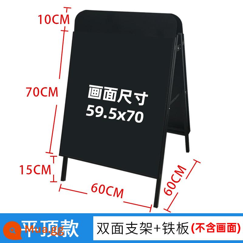 Biển quảng cáo ngoài trời trưng bày thẻ trưng bày đứng sàn đứng bảng trưng bày kt đứng biển hiệu nước biển hiệu tuyển dụng kệ áp phích - Model mặt phẳng màu đen + 2 tấm sắt [nặng 20 catties]