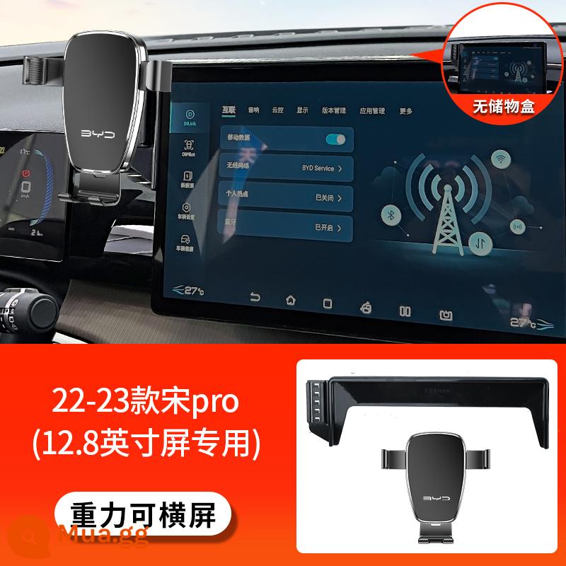 BYD Dolphin Qin PLUS Tang dmi Han EV Song Pro/Max Yuan Kẻ hủy diệt 05 Giá đỡ điện thoại di động trên ô tô chuyên dụng - [Trọng lực cho phép màn hình ngang] 22-23 Song pro (màn hình 12,8 inch) - không có hộp đựng